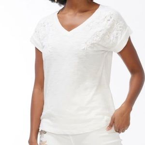 Chico’s Embroidered Slub Tee